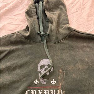 Twisted X Green Hoodie with Skull Design